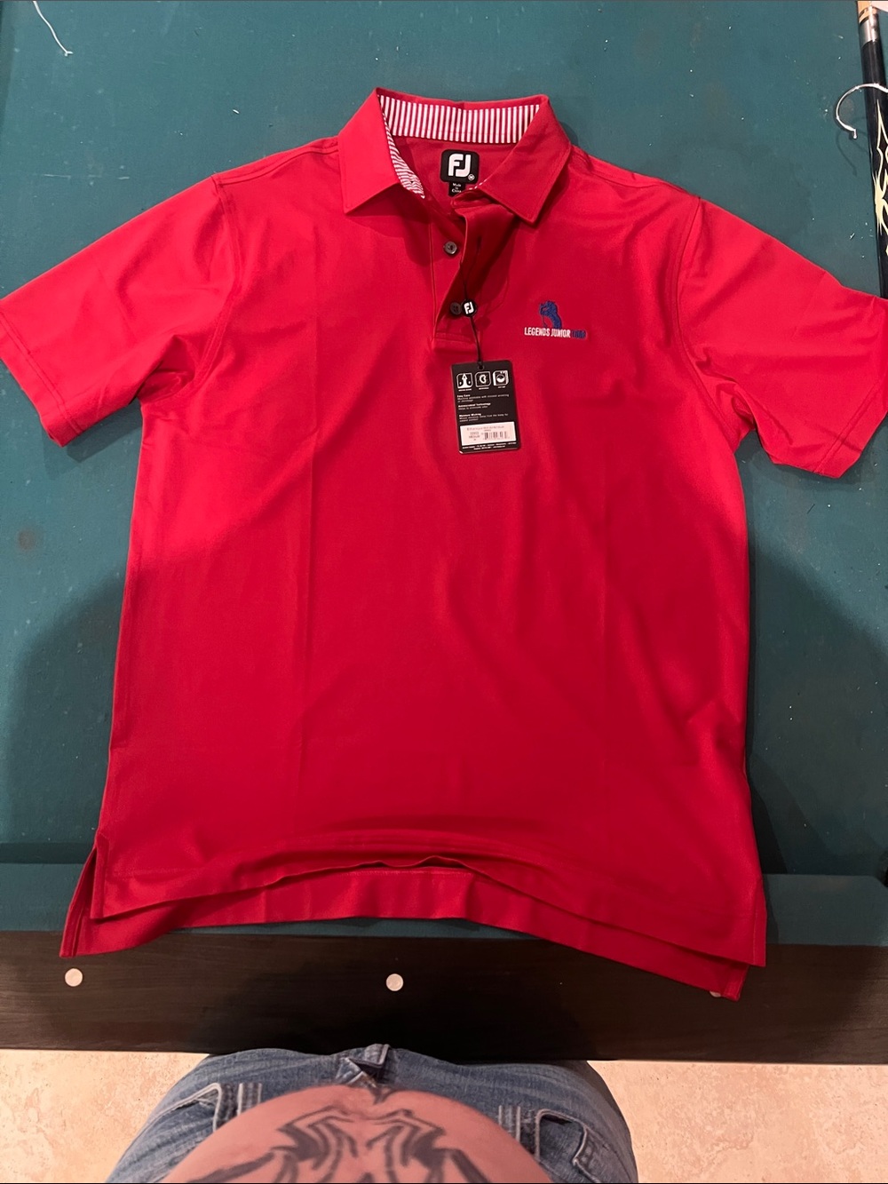 FootJoy Men’s Red Polo with Embroidered Chest Logo